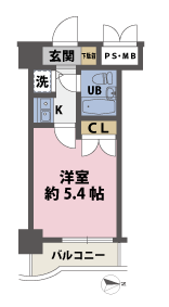 1Kの間取図